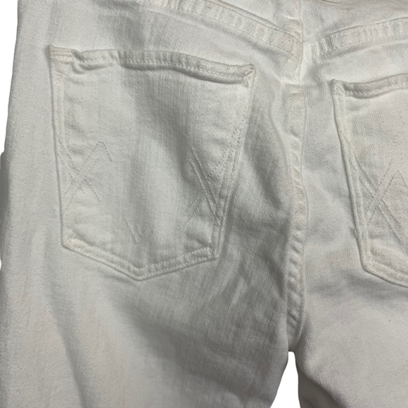 Anthropologie McGuire white Valetetta Straight stretch jeans with embroidery 26 - Picture 6 of 13